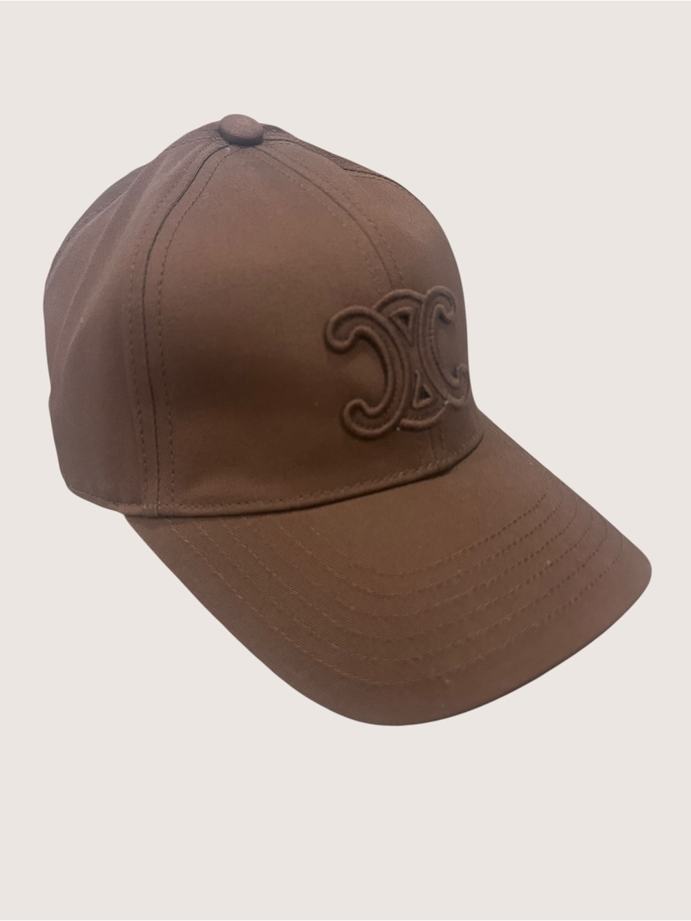 Celine Brown Embroidered Logo Baseball Cap - O/S